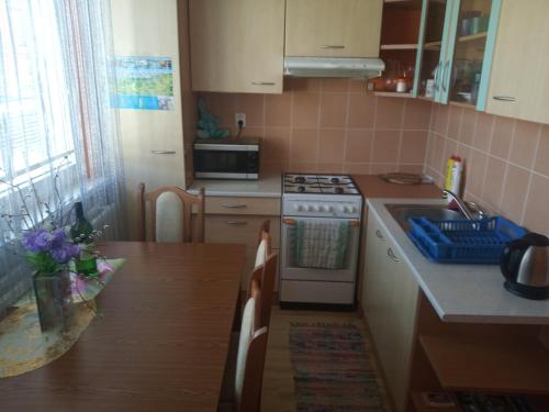 Apartmány Tatry-Nová Lesnáにあるキッチンまたは簡易キッチン