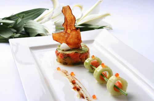 a white plate with at Nanjing Central Hotel in Nanjing