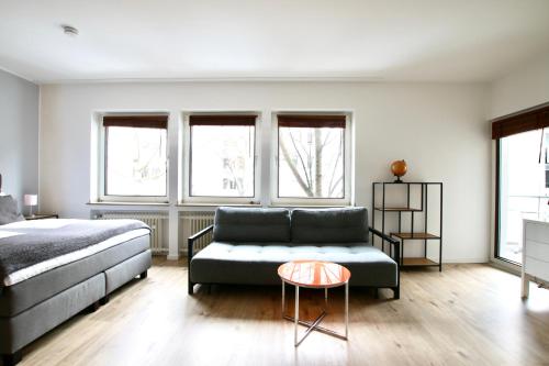 Voodi või voodid majutusasutuse Arthouse Apartments im Pantaleonsviertel toas