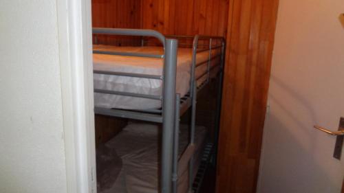 a bunk bed in a small room with a closet at Appt Dolus-d'Oléron, Vert bois 2-3 personnes in Grand-Village-Plage