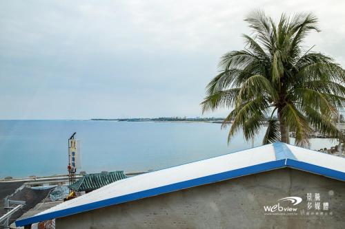 a palm tree next to a body of water at Blakfoot B&B in Taitung City