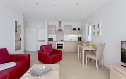 Η κουζίνα ή μικρή κουζίνα στο Ferienwohnung Backbord