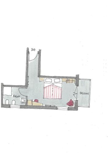 a floor plan of a house at Hotel Paradiso Conca d'Oro in Nago-Torbole