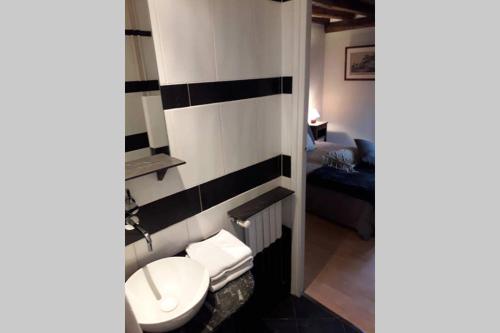 un bagno con un water e un lavandino di ARTEMIS GÎTE a Barbizon