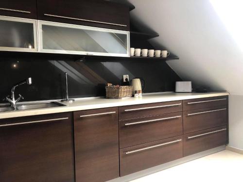 Nhà bếp/bếp nhỏ tại Apartament Miętowa Sowa