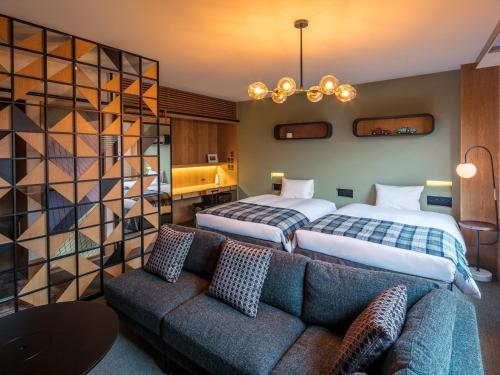 Katil atau katil-katil dalam bilik di Twin-Line Hotel Karuizawa Japan