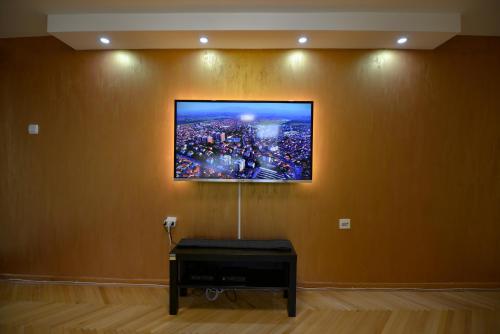 Un televisor de pantalla plana colgado en una pared en Paradise, en Vrnjačka Banja
