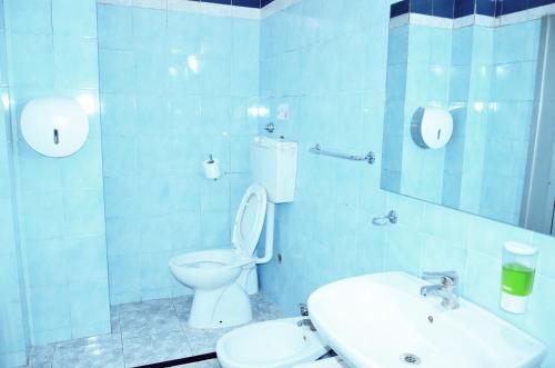 a bathroom with a toilet and a sink at Hotel New Milan in Milan