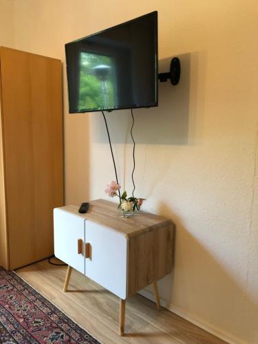 Televízia a/alebo spoločenská miestnosť v ubytovaní Königlicher Aufenthalt inmitten der Natur