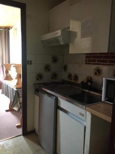 a kitchen with a sink and a counter top at La Grande Moucherolle bis in Villard-de-Lans