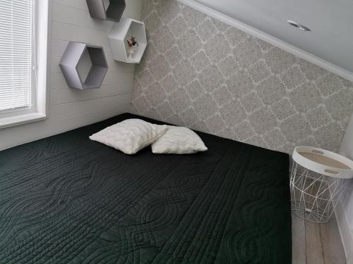 a floor with two pillows on it in a bathroom at Vārpas in Kolka