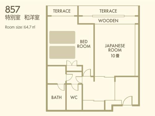a floor plan of a house at Nishiizu Crystal View Hotel in Nishiizu