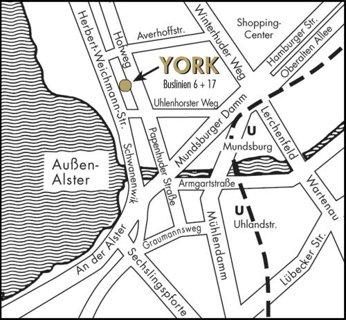 eine Karte der Stadt der Siracusefektur in der Unterkunft Aparthotel York in Hamburg