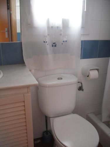 un piccolo bagno con un water e un lavandino di Barca Serena a Port de la Selva