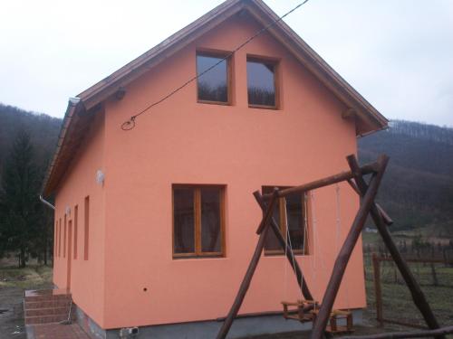 a house that is being built with at Szikla Vendégház in Istenmezeje