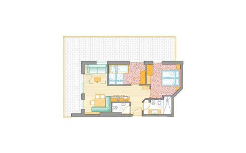 a floor plan of a house with at Apparthotel Gartenresidence Nalserhof in Nalles