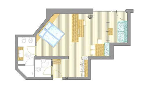 a floor plan of a small house with at Apparthotel Gartenresidence Nalserhof in Nalles