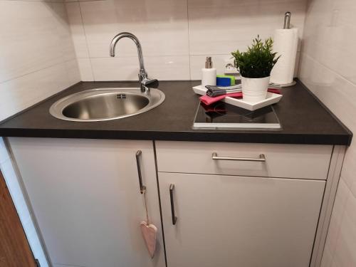 Kuchyň nebo kuchyňský kout v ubytování Sonnenschein 2 inkl Strandkorb vom 01 05-01 10
