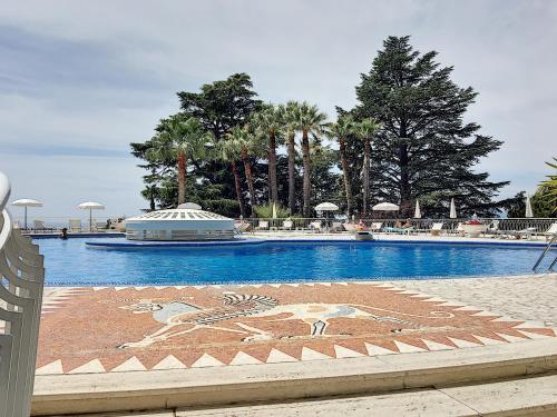 une grande piscine avec une mosaïque efficace dans l'établissement FRGK 