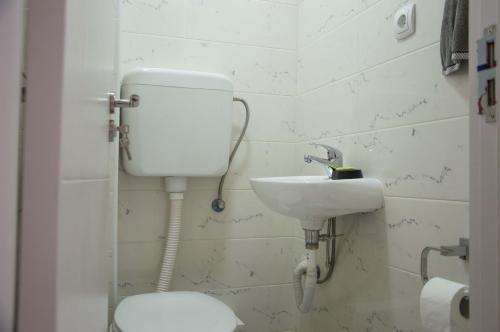 a bathroom with a toilet and a sink at Ana's Place in Kotor
