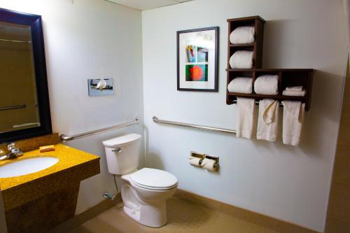 Ett badrum på Country Inn & Suites by Radisson, Burlington Elon , NC