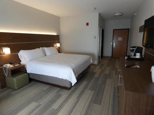 a hotel room with a bed and a flat screen tv at Holiday Inn Express Hotel & Suites Limon I-70/Exit 359 by IHG in Limon