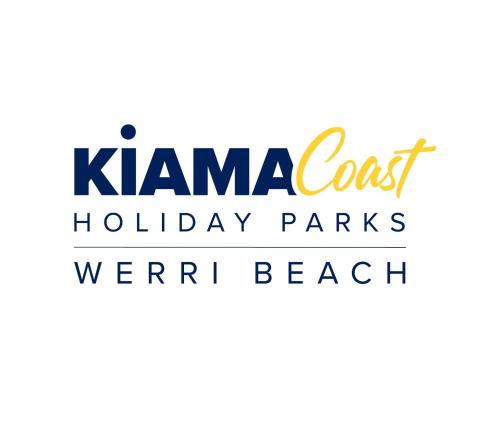 a sign for the kamma coast holiday parksvent beach at Werri Beach Holiday Park in Gerringong