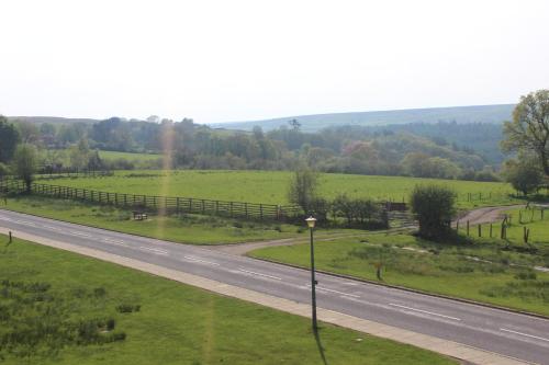 a road in the middle of a green field at Fairhaven Country Guest House in Goathland