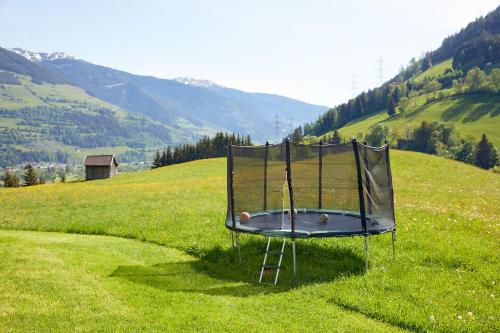 a trampoline in the middle of a field of grass at Vordergugg in Mittersill