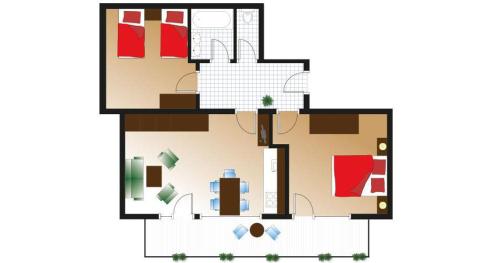 a drawing of a floor plan of a house at Landhaus Edelweiß in Mittelberg