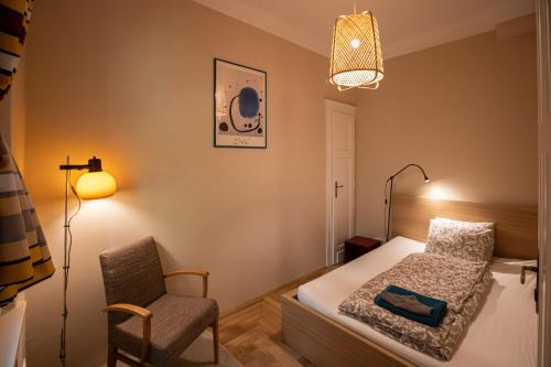 Tempat tidur dalam kamar di Balance Apartment Central Budapest, Spas, Buda Castle