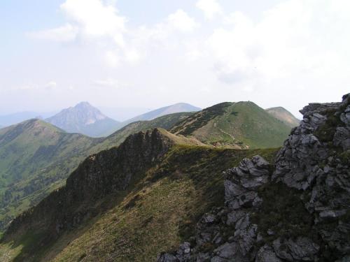 a view of the mountains from the top of a mountain at Žltý Dom in Terchová