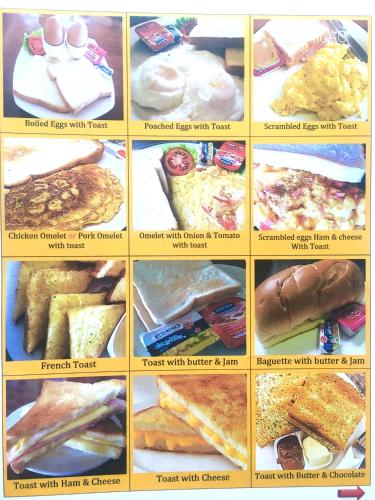 a collage of pictures of different types of bread at Blue Diamond Resort in Koh Tao