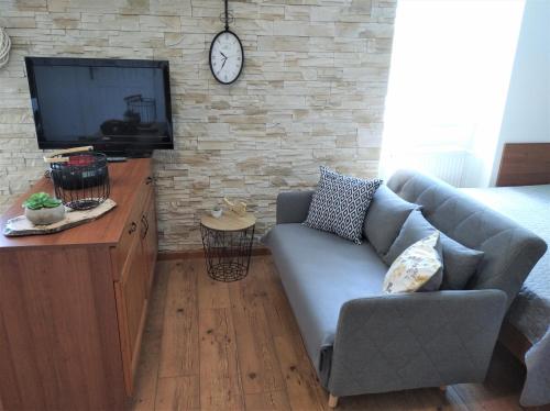 Televízia a/alebo spoločenská miestnosť v ubytovaní Apartmán Jurko - Stará Morava