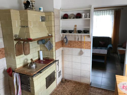 Kuchyň nebo kuchyňský kout v ubytování Miodunka