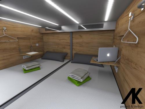 Televiisor ja/või meelelahutuskeskus majutusasutuses Capsule Hostel Top Wenceslas square