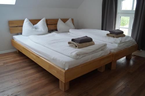 Een bed of bedden in een kamer bij Wohnen im alten Bahnhof in Wettringen