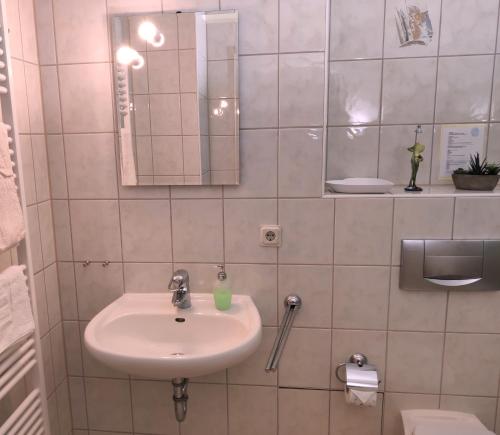 Ένα μπάνιο στο Ferienwohnung Sächsische Schweiz