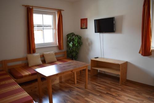 TV a/nebo společenská místnost v ubytování Apartmány Alpský Dům