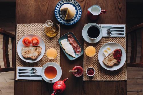 Možnosti snídaně pro hosty v ubytování Casa de Santa Uxía