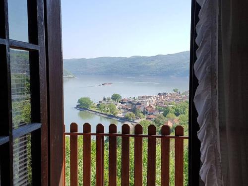 a view of a body of water from a window at B&B Jonovic in Donji Milanovac