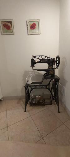 uma cadeira sentada num canto de um quarto em B&B Casa del Teatro em Mantova