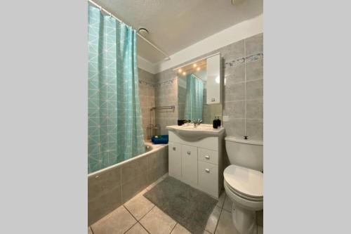 un bagno con un water, un lavandino e una vasca di Casa Cincillà ad Ascona