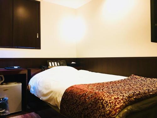 東京的住宿－Ikebukuro Central Hotel，一间卧室配有一张床和一台平面电视