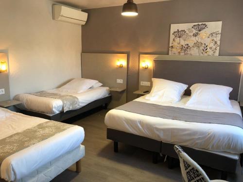 Postel nebo postele na pokoji v ubytování Hôtel Du Viaduc