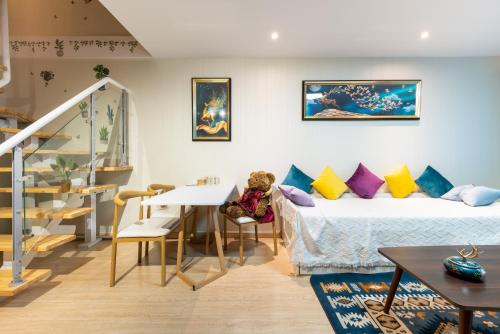 Posezení v ubytování Yu Jing Xuan Boutique Apartment