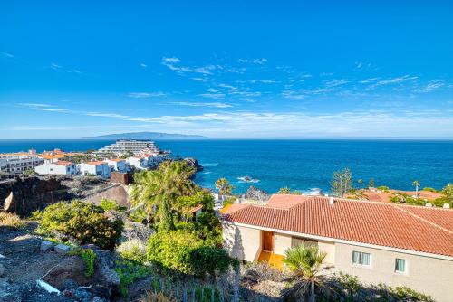 an aerial view of a house and the ocean at Ona Las Rosas in Puerto de Santiago