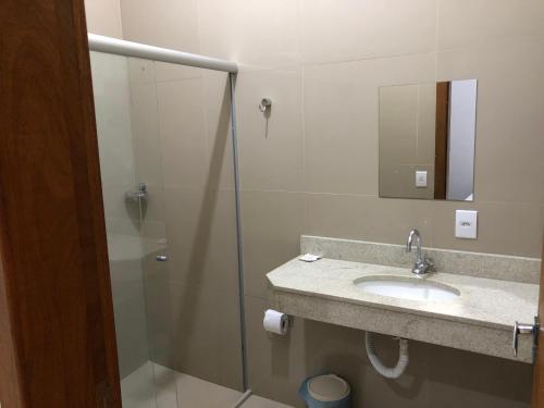 Koupelna v ubytování Hotel Colinas