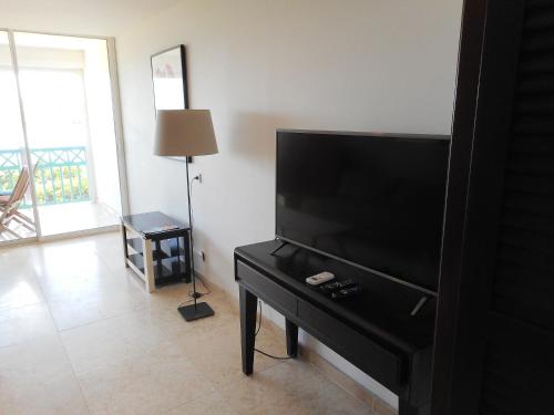 TV a/nebo společenská místnost v ubytování Studio vue mer Residence Mont Vernon