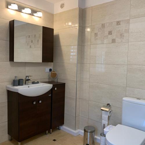 Ванная комната в Hospoda-Ferienhaus am Olba-See